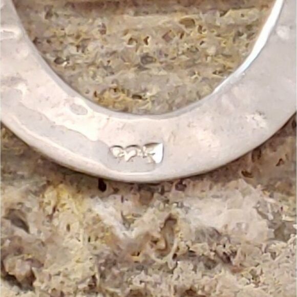 Sterling Two Tier Hammered Dangle Drop Hoop Earrings - Picture 6 of 6